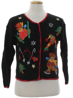1980's Womens Bear-riffic Ugly Christmas Sweater