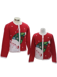 1980's Unisex Girls or Boys Ugly Christmas Matching Set of Sweaters