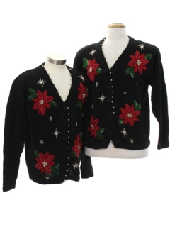1980's Unisex Ugly Christmas Matching Set of Cardigan Sweaters