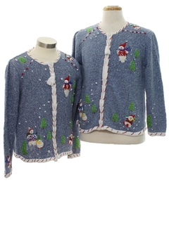 1980's Unisex and Ladies Ugly Christmas Matching Set of Sweaters
