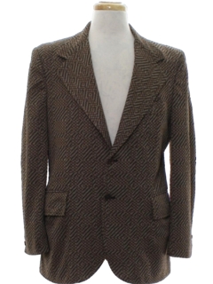 1970's Mens Tweed Plaid Disco Blazer Sport Coat Jacket