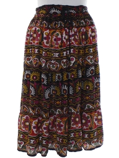 1990's Womens Broomstick Hippie Skirt