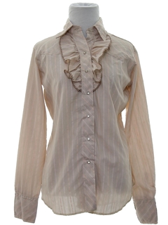 1970's Womens Ruffled Western Shirt