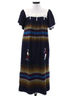1960's Womens Guatemalan Style Dress