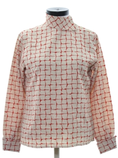 1960's Womens Asian Inspired Mod Print Shirt