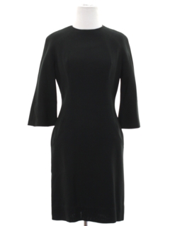 1960's Womens Alfred Shaheen Mod Designer Little Black Cocktail Dress