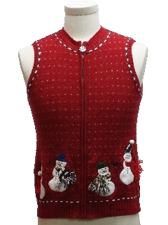 1990's Womens/Girls Ugly Christmas Sweater Vest