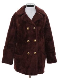 1960's Womens Faux Fur Coat Jacket