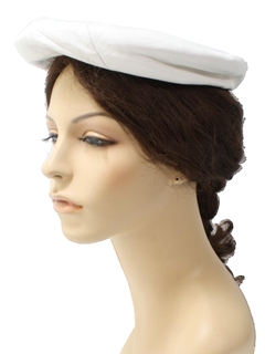 1960's Womens Accessories - Leather Beret Hat