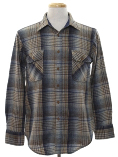1980's Mens Briggs Wool Blend Flannel Shirt