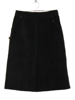 1980's Womens Totally 80s Suede Leather Skirt