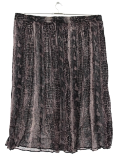 1990's Womens Slightly Sheer Snake Skin Print Broomstick Skirt