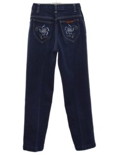 1980's Womens Embroidered Denim Jeans Pants