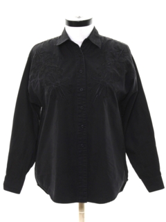 1980's Womens Panhandle Slim Embroidered Western Style Shirt