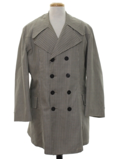 1960's Mens Mod Overcoat Trench Jacket