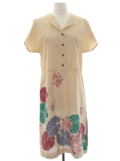 1980's Womens Hawaiian Style Day Dress