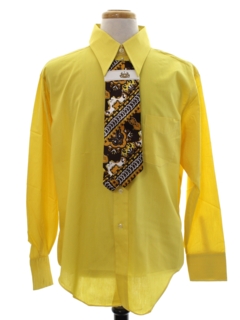 1960's Mens Mod Solid Shirt/Necktie