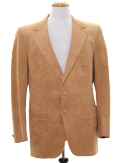1970's Mens Faux Leather Blazer Sportcoat Jacket