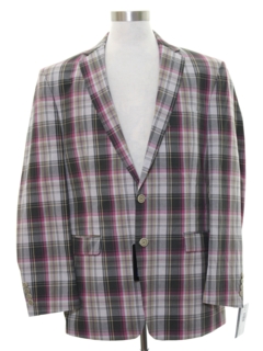 1990's Mens Mod Plaid Blazer Sportcoat Jacket