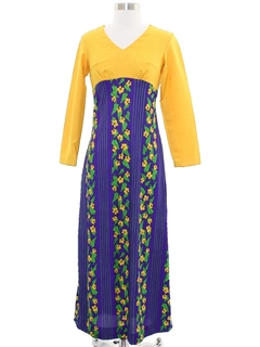 1960's Womens or Girls Hawaiian Inspired Hippie Dress