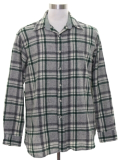 1980's Mens Wool Blend Flannel Shirt