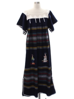 1970's Womens Guatemalan Style Dress