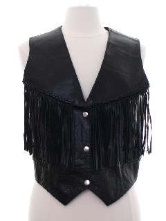 1990's Womens Wicked 90s Fringed Leather Vest