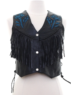 1990's Womens Wicked 90s Fringed Leather Vest