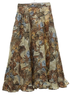 1990's Womens Maxi Hippie Hawaiian Skirt