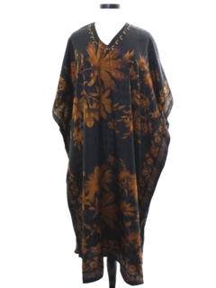 1970's Womens Hippie Style Caftan Maxi Dress