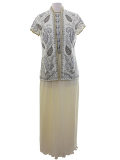 1960's Womens Alfred Shaheen Designer Knit Dress