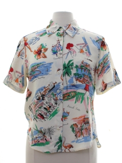 1980's Womens Hawaiian Tourist Style Shirt
