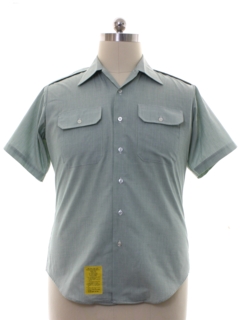 1980's Mens Military US Army Uniform Shirt