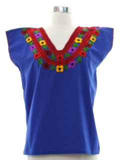 1970's Womens Huipil Style Shirt