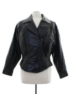 1980's Womens Totally 80s Leather Motorcycle Jacket