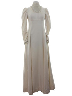 1970's Womens Princess Style Prom or Cocktail Maxi Dress