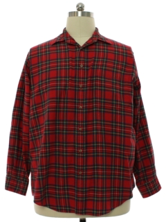 1980's Mens Viyella Plaid Flannel Sport Shirt