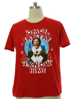 1990's Mens Elf Will Farrell Ugly Christmas T-Shirt