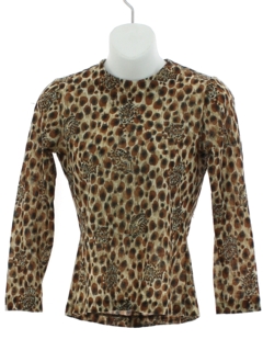 1960's Womens/Girls Howard Wolf Designer Leopard Print Shirt