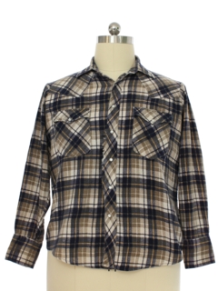 1990's Mens Grunge Flannel Western Shirt
