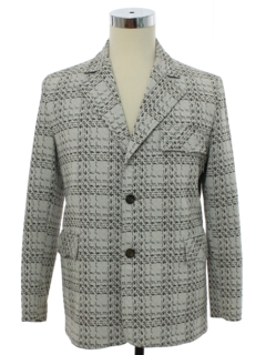 1970's Mens Plaid Western Style Disco Blazer Sport Coat Jacket
