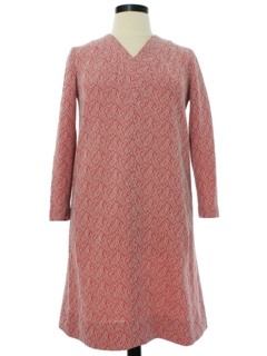 1960's Womens Mod Knit Paisley Shift Dress