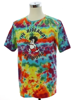 1990's Unisex Hideaway Oklahoma Pizza Tie Dye T-shirt