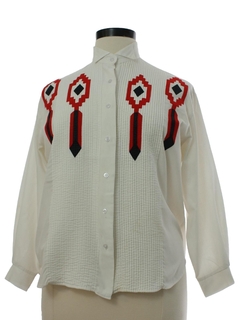 1980's Womens Totally 80s Southwestern Tuxedo Shirt
