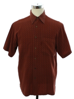 1990's Mens Pendleton Cotton Silk Blend Graphic Print Sport Shirt