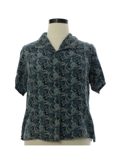 1990's Womens Silk Hawaiian Style Sport Shirt