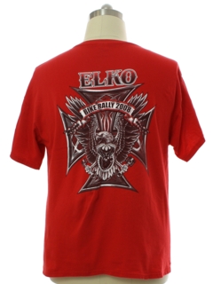1990's Mens Motorcycle Elko Bike Rally T-Shirt