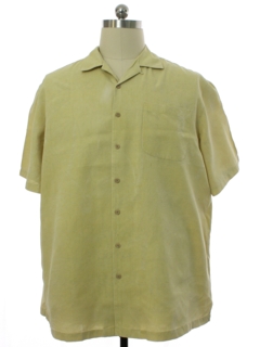 1990's Mens Tommy Bahama Silk Subtle Hawaiian Style Sport Shirt