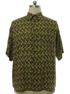 1980's Mens Totally 80s Rayon Graphic Print Sport Shirt
