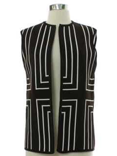 1960's Womens Mod Knit Shirt Vest Jacket